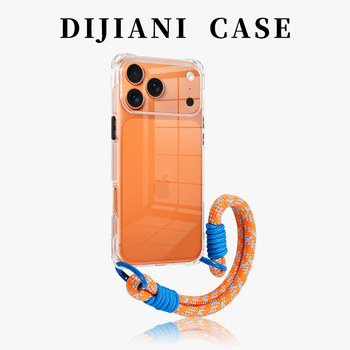 
Orange iPhone17promax transparent shell lanyard