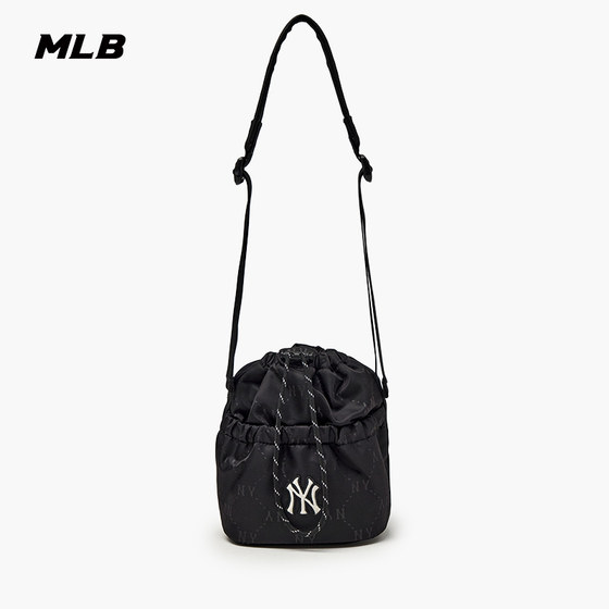 
MLB official male and female couple big LOGO diamond old flower drawstring adjustable crossbody bag 25 autumn and winter new style CRM02