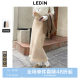 Lecho straight long skirt for winter new tassel hem design skirt loose and covers flesh to show high skirt
