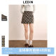 Lecho retro college style skirt autumn new belt A-line skirt meat-covered plaid design skirt
