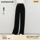 Red sleeve outlets velvet lace-up straight pants 2024 autumn new women's wide-leg draped casual trousers
