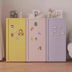 Dopamine Tin Storage Cabinet with Multi-Layer Combination Lock, Bookshelf, Narrow Gap Snack and Cosmetics Storage Cabinet for Living Room or Beside the Table