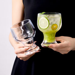 Langxu High-Quality ins Style Wide-Mouth Glass Cold Drink Cup, American Coffee Juice Cup, Milk Latte Cup, Beer Cup