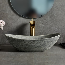 Countertop Washbasin for Home Use, Balcony Washbasin, Ceramic Art Washbasin, Vintage Single Basin, Bathroom Sink