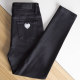 Embroidered black jeans women's tiny feet pants 2025 spring and summer new high-waisted slimming tight stretch pencil pants
