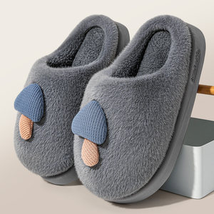 
Thick-soled cotton slippers for men winter 2026 new couple indoor home warm plush non-slip toe-cap slippers for women