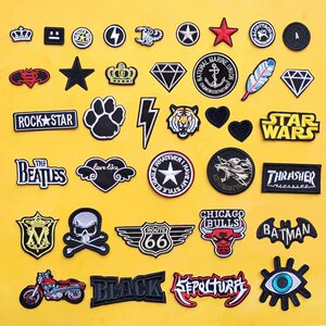 
Self-adhesive hole patch, no sewing, black embroidered badge cloth patch, down jacket, pants, T-shirt, men's repair hole, no sewing