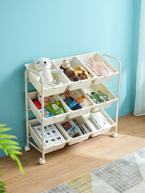 Mobile Rectangular Storage Box Lin's multi-functional mobile storage rack, household large capacity ...