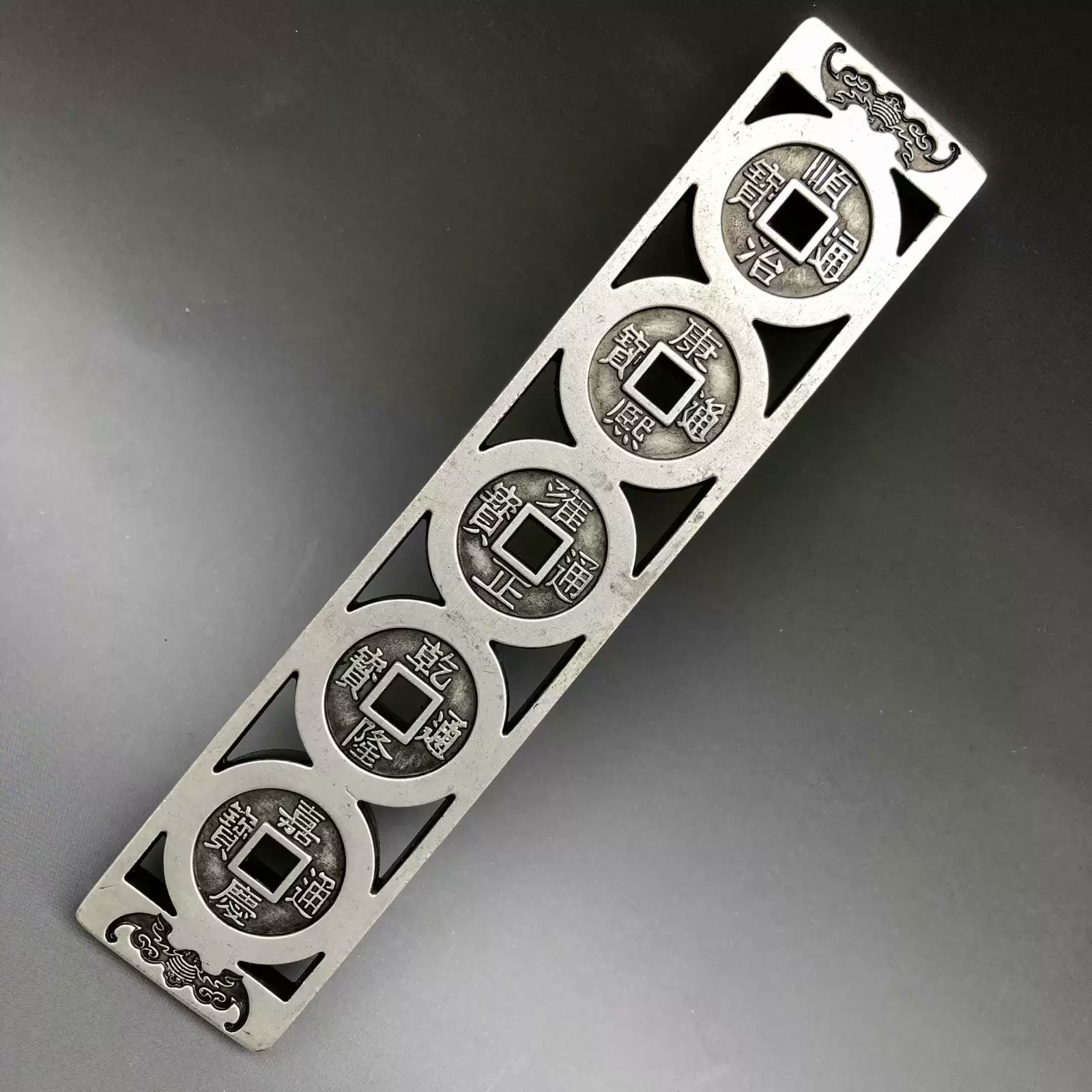 銅製 百富鎮尺 百福鎮尺 文房四宝 書法 画圧尺一対 装飾