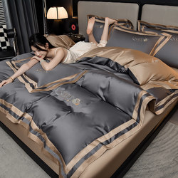 Enjoy Hilton Hotel Four-Piece Pure Cotton Bedding Set 2025 New Model Light Luxury High-End Feel Bed Sheet Fitted Sheet Bedding