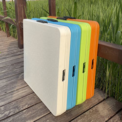 Outdoor Folding Table for Setting up Stalls, Rectangular Table for Setting up Stalls, Adjustable Height, Portable Camping Plastic New Dining Table and Chairs