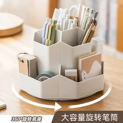 Japan's 2025 New Upgraded Large-Capacity Desktop Stationery Storage Box Multi-Functional Office Rotating Pen Holder