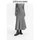 Peacebird workwear casual mid-length skirt autumn new fishtail slim gray skirt with slit behind
