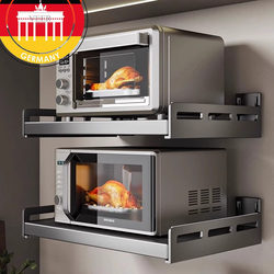 German Qsg Kitchen Microwave Shelf Storage Rack Wall-Mounted Multi-Functional Storage Punch-Free Bracket Oven