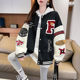 American retro baseball uniform jacket for women 2025 spring and autumn new loose large size embroidered casual couple jacket trendy
