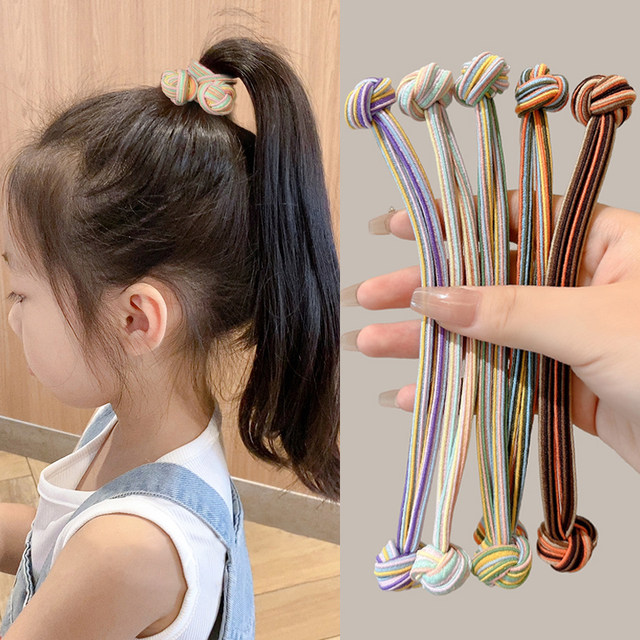 Children's ponytail hair rope High elastic rubber band high ponytail does not collapse the head rope, girl buttons buckle, headgear