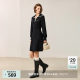 LILY Outlet New Women's Design Contrast Color Zipper Collar Waist Slim Long Sleeve Knitted Dress Women's Style