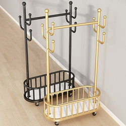 Floor-Standing Coat Rack for Bedroom, Movable Clothes Storage Rack, Trendy Light Luxury Indoor Clothes Drying Rack for Home Use