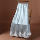 New Chinese style lace spliced ​​skirt for women 2025 spring new acetate satin bread hip skirt fishtail skirt long skirt