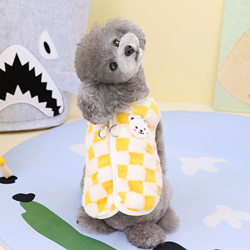 Pet Clothing Autumn and Winter Dog Clothing Pet Supplies Cat Clothes 23 Checkerboard Check Velvet Vest
