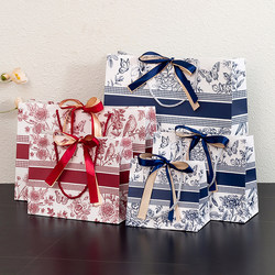 High-End Gift Bag, Retro Handbag, Birthday Gift Bag, Clothing Handbag, Bow-Knot Paper Bag, Universal Gift Bag