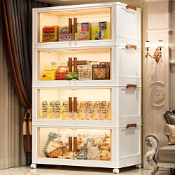 Installation-Free Storage Cabinet, Household Clothes and Toy Storage Box, Snack Cabinet, Living Room Plastic Folding Storage Cabinet