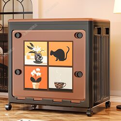 Medieval-Style Clothing Storage Box, Large-Capacity Household Flip-Top Organizer, Bedroom Quilt Foldable Storage Cabinet with Wheels