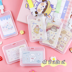 Creative Student Lanyard Id Card Holder Transparent Waterproof Employee Access Card Bus Badge