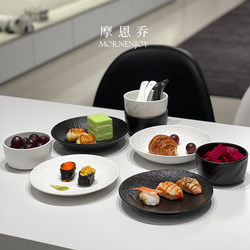 Underglaze Color Light Luxury Bowl and Plate Set, High-Value Tableware Set for Home Use, Bowls, Plates, Western-Style Plates, Ceramic Housewarming Gift