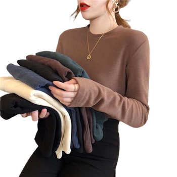 Fat mm300jin [Jin is equal to 0.5 kilograms] Dedue round collar bottoming shirt women's inner wear
