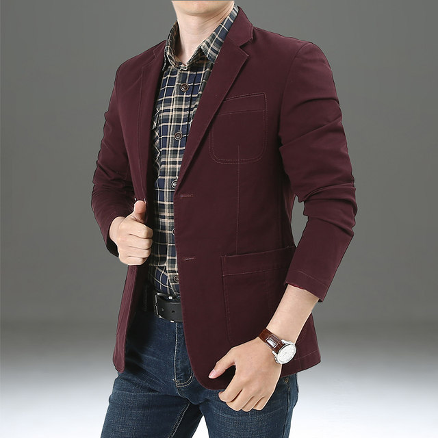 2024 Spring and Autumn Jacket Men's Stretch Suit Collar Top Men's ...