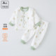 Baby three-layer cotton warm split suit cardigan two-piece set newborn thin cotton spring, autumn and winter baby clothes