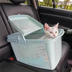 Pet Car Carrier Cat Bed Airline Crate Breathable for Long-Distance Travel Portable Large Space Cat Bag for Small and Medium-Sized Dogs