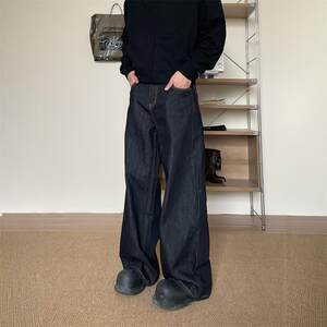 
TWORED American denim cleanfit wide-leg jeans men and women original cow straight loose floor pants