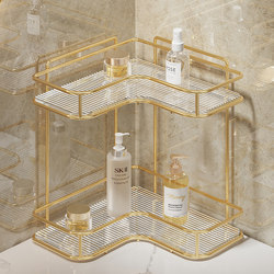 Light Luxury Bathroom Storage Rack, Triangular Countertop Acrylic Washbasin, Bathroom Toilet Corner Storage Shelf