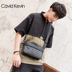 Cavid Kevin European and American Trendy Plaid Messenger Crossbody Bag Men's Small Chest Bag Shoulder Bag Mobile Phone Waist Bag