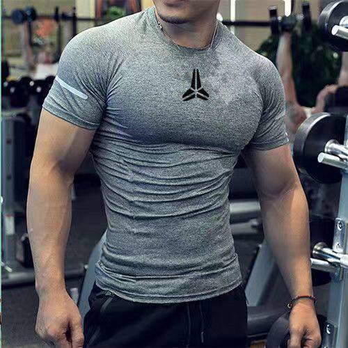 PRO High Bomb Sports Tight Clothes Men's Short -sleeved T -shirt Running Fitness Basketball Track Training Bottom Top
