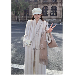 2025 Winter Mid-Length Classic Luxury Knife-Cut Imitation Mink Fur Eco-Friendly Fur Coat, Elegant Thickened Outerwear