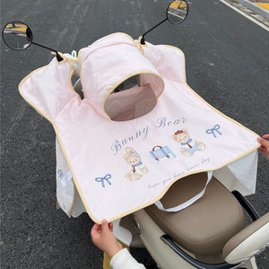 
Parent-child summer electric car windshield with hood, skylight, waterproof and rainproof, children's four-season universal slit