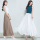 Chiffon half -bodies long skirt female spring big fairy skirt, wine red high waist pleated A -line skirt
