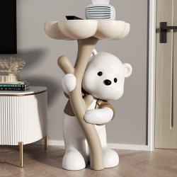 Mska Cute Bear Living Room Creative Floor-Standing Ornament Home Large Decoration Light Luxury High-End Coffee Table Housewarming Gift