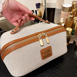 Cosmetic Bag for Women 2026 New High-End Canvas Portable Large-Capacity Travel Partitioned Cosmetics Storage Bag