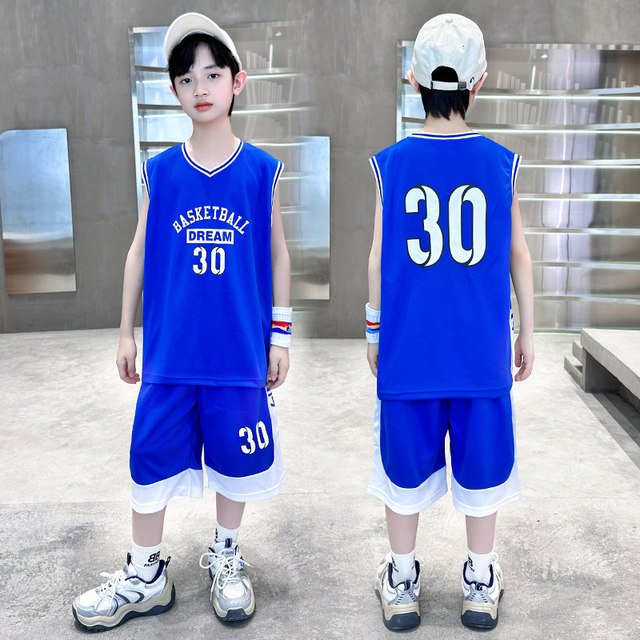 Boys basketball uniform suit summer thin 2024 new medium and large ...