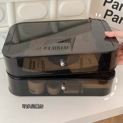 Acrylic Transparent Cosmetics Storage Box Desktop Drawer-Type Jewelry Dressing Table Black Lipstick Box