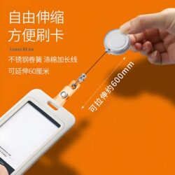Retractable Badge Holder with Pin, Customizable Double-Sided Transparent Work Id Badge, Medical Work Badge