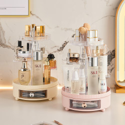 Desktop Dressing Table Skin Care Product Storage Rack Rotating Cosmetics Storage Box Eyebrow Pencil Brush Lipstick Perfume Organizer Box