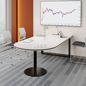 
Shenzhen simple creative conference room desk oval U-shaped long table small conference table negotiation table and chair combination