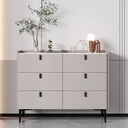 Aojing Solid Wood Chest of Drawers, Italian Modern Minimalist Style, Living Room, Bedroom, Bedside Storage, Six-Nine Drawer Storage Cabinet, Wall-Mounted Chest of Drawers