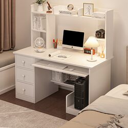 Today I Found a Student's Home Study Desk with a Built-In Bookshelf, Computer Desk, Desktop Writing Desk, Work Desk, Bedroom Office Desk