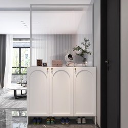 Modern Minimalist Entryway Cabinet with Integrated Shoe Cabinet and Screen Partition for the Living Room